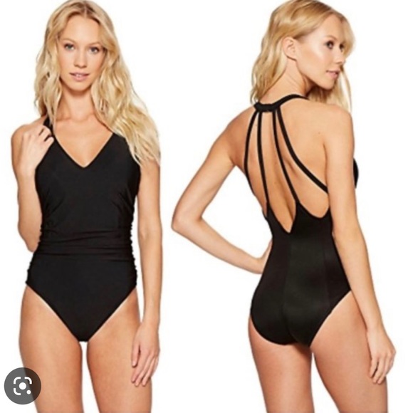 Magicsuit Trudy One Piece Swimsuit Strappy Black Solid Women's Size 8 - Picture 1 of 7